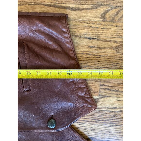Vintage Villa Classico Brown Leather Button Up Vest Tank  Mens Size XL - Picture 5 of 9